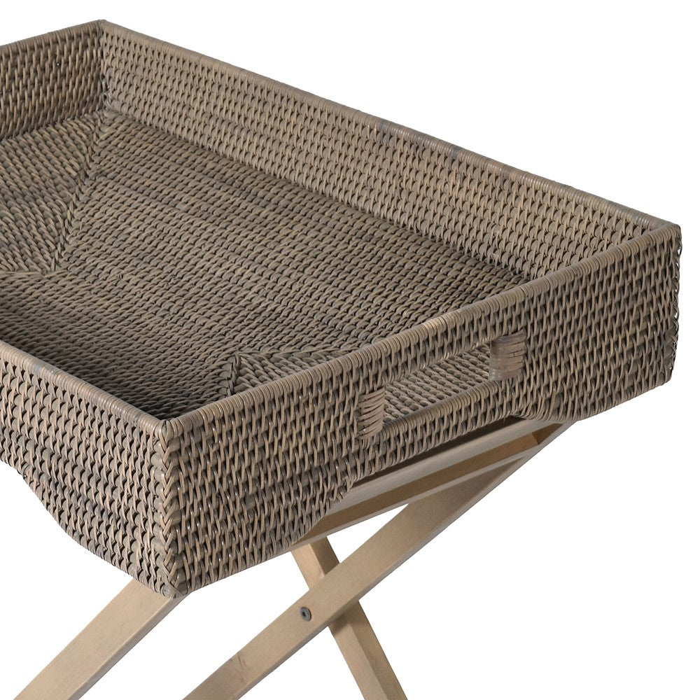 Bermuda Rattan Butlers Tray On Stand